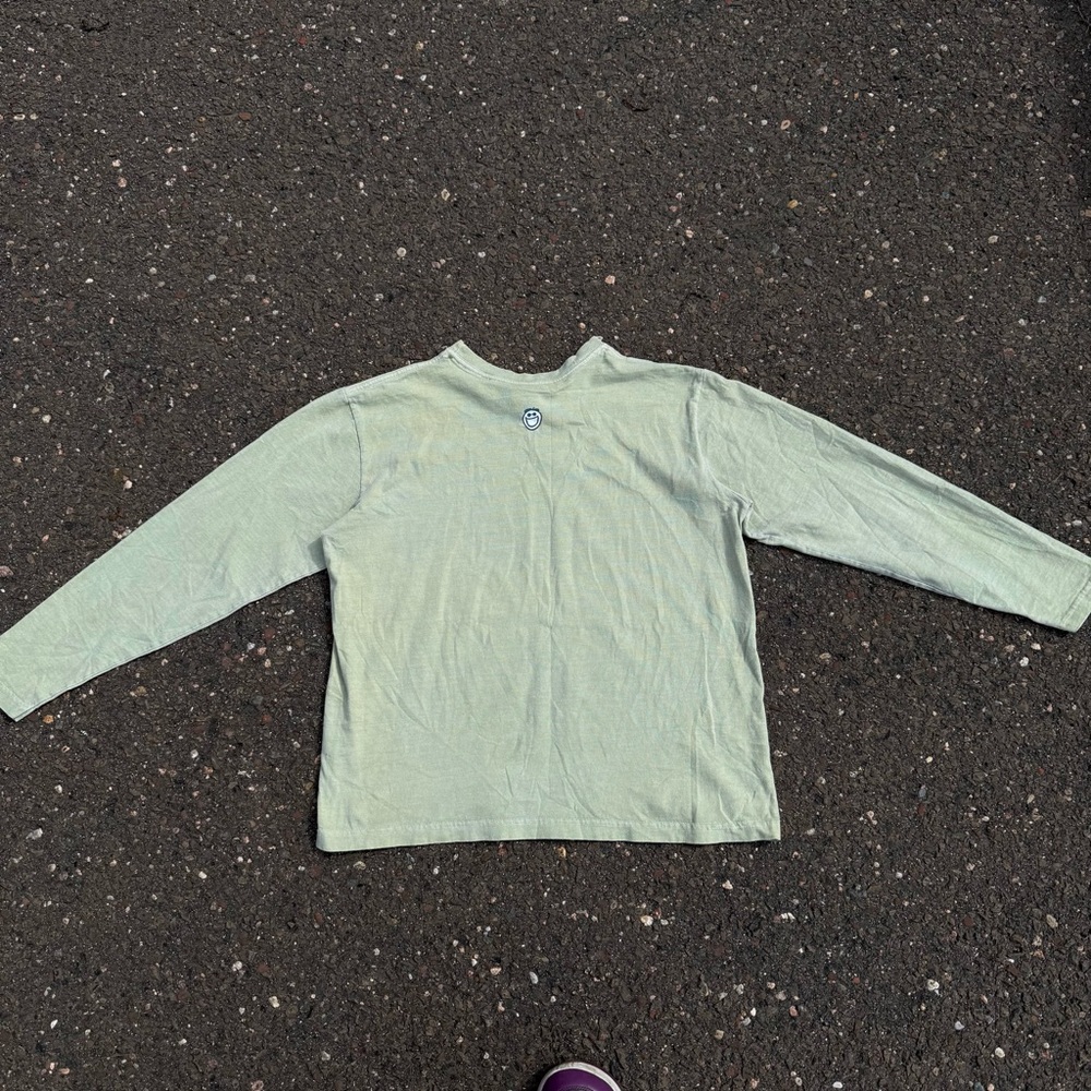 Life Is Good Light Sage Long Sleeve Tee with Small Navy Graphic - Picture 5 of 6